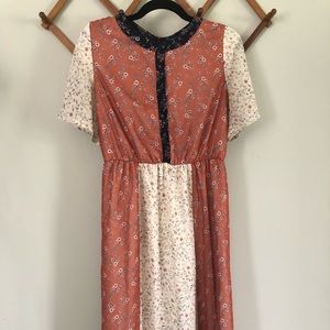 Roolee Midi peasant Cottagecore Dress Style PSD2745 size small